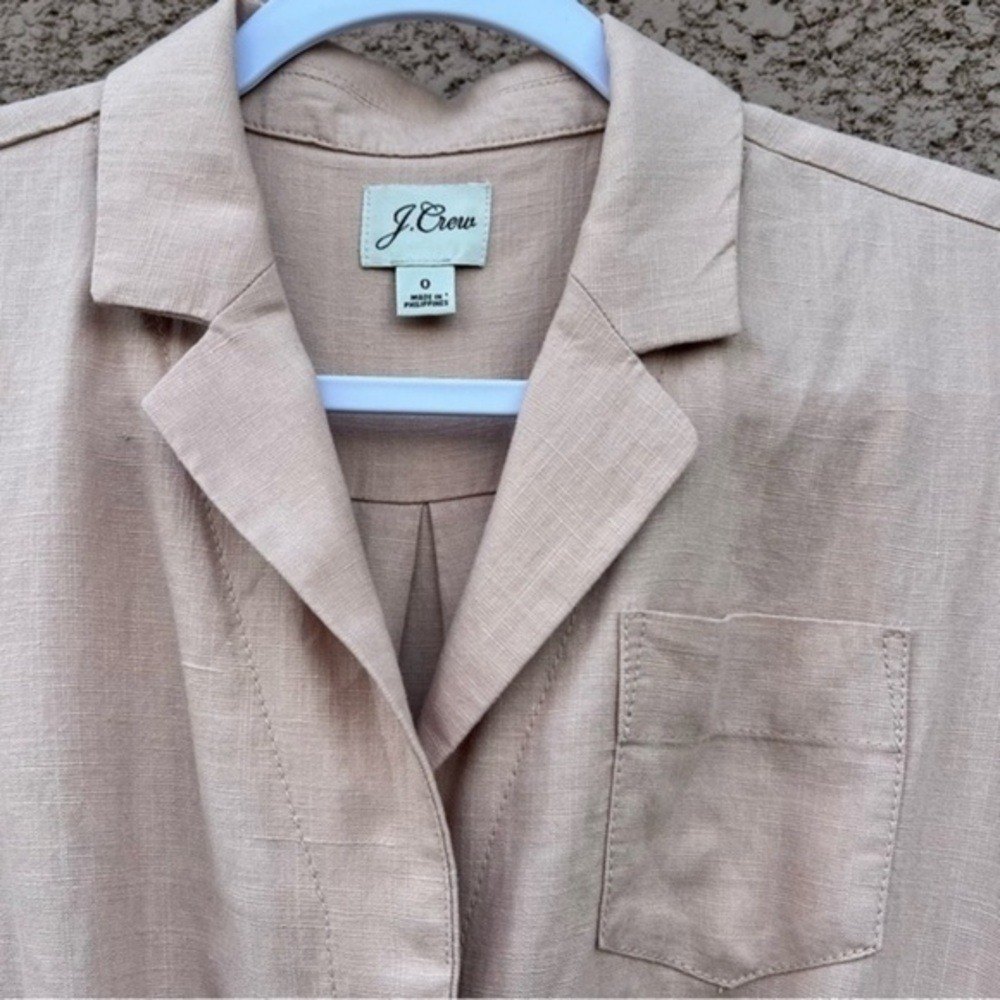 J Crew Linen Blend Wide‎ Leg Jumpsuit Women Neutral Minimalist Quiet Luxury - Picture 7 of 15